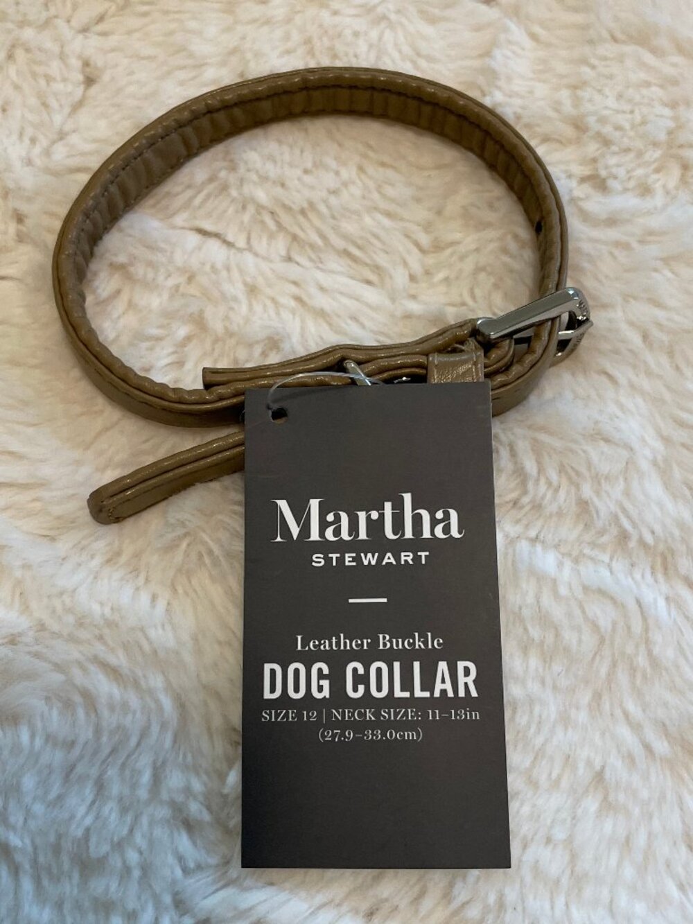Martha Stewart Leather Buckle Dog Collar NWT